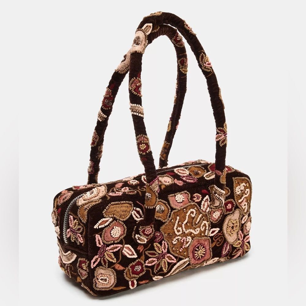 ZARA EMBROIDERED SHOULDER BAG - Picture 6 of 7